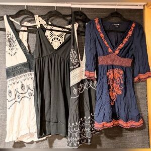 Lot of 4 Embroidered Summer Dresses